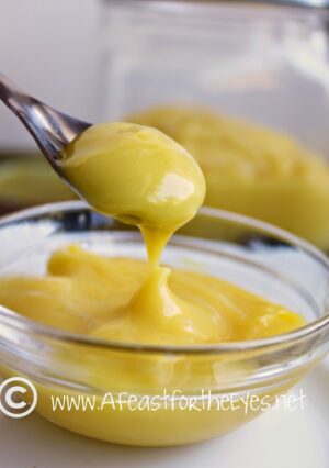 A spoonful of lemon curd.