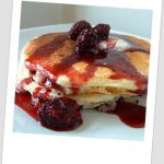 Olallieberry Buttermilk Pancakes and Candied Bacon