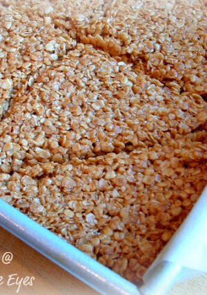 Not to be confused with American pancakes, British Flapjacks are a delicious bar cookie made from oats bound with butter, golden syrup, and (usually) brown sugar. I ended up cutting these into 8 triangular shaped slices, and they are all gone! Super simple, definitely sweet-- reminiscent of a granola bar.