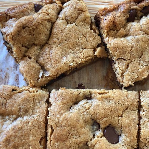 Easy Buttery and Chewy Chocolate Chip Cookie Bars - A Feast For The Eyes