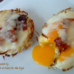 Eggs in Baskets with Candied Bacon