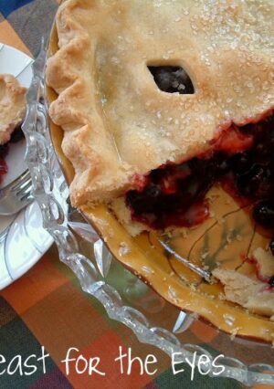 An olallie berry pie with a perfect pie crust.