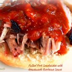 This Pulled Pork recipe is slow grilled on our Weber Charcoal Grill, and and has the best homemade barbecue sauce! Sure, you can make this in the oven, but slow grilling the pork turns out so tender and full of flavor. The BBQ sauce is off the hook, so I do recommend that you make both recipes. With the Weber, the cooking time can take 4-5 hours, and you'll need to add more briquettes. It's well worth the effort. In an oven, it will take about 6 hours to make.