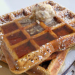 These homemade waffles are reminiscent of gingerbread cookies, while the pumpkin adds plenty of moisture. I like to make Vanilla Bean-Pecan Butter to top this with. This is perfect for Christmas morning-- or any time of year.