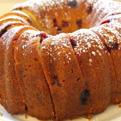 Moist and Delicious Cranberry Almond Pound Cake - A Feast For The Eyes