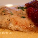 Chicken Breast with Walnut Aillade and Tomato Jam and Polenta