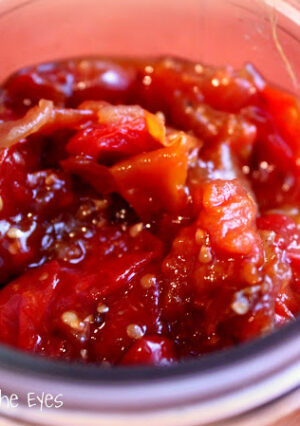 Savory Tomato Jam might sound odd, at first. This condiment recipe adds an extra layer of flavor to many dishes. A mound of this tomato jam atop chicken, fish or creamy polenta are perfect ways to enjoy end-of-summer tomatoes.