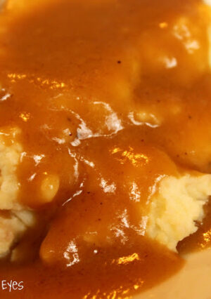 Making turkey gravy can feel intimidating, for some cooks. Even experienced cooks find that making turkey gravy, while hungry guests are smelling the roast turkey, can be stressful. Fear no more. I will show you how to make delicious turkey gravy that you can make a few days ahead-- or even freeze. On Turkey Day, all you have to do is add extra turkey drippings and you will have perfect gravy! If you're grilling your turkey, don't worry if you don't have drippings. This recipe still works!