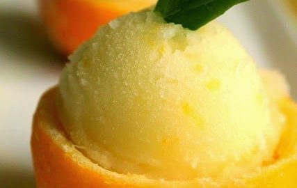 Meyer Lemon Basil Sorbet