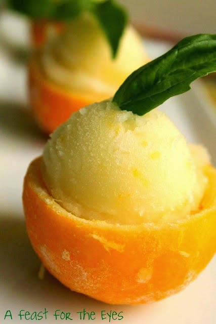 Meyer Lemon Basil Sorbet