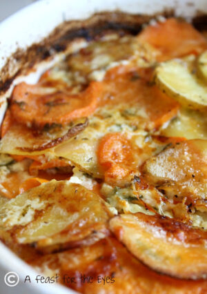 potato and sweet potato gratin