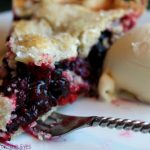 This berry fruit pie is bursting with flavors of raspberries, blueberries and olallieberries (or blackberries). The pie crust is ultra-tender and bakes flaky and golden. This is a perfect summer pie, with a scoop of vanilla ice cream. I'll tell you a little secret. You can definitely use frozen berries in the winter, and bring a little summer flavors into your kitchen.