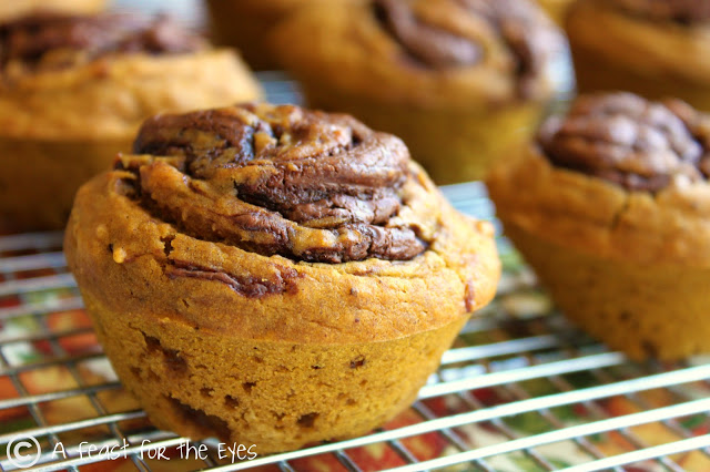 Self-Frosting Pumpkin Nutella Muffins for Fall