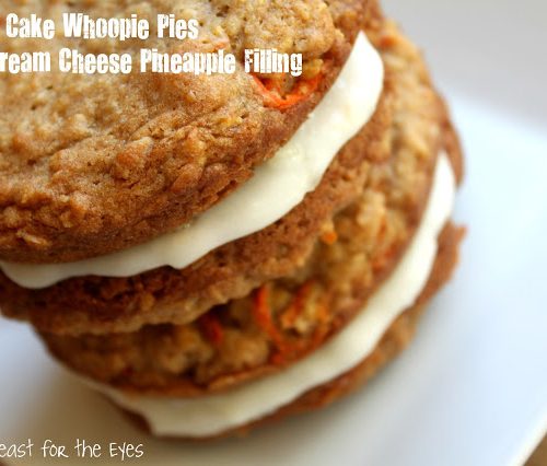 Carrot Cake Whoopie Pies With A Pineapple Coconut Cream Cheese Filling A Feast For The Eyes