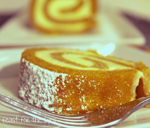 Classic Pumpkin Roll With Orange Cream Cheese Filling A Feast For The Eyes