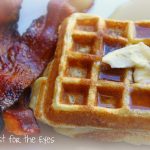 Cornmeal and Ricotta Waffles with Candied Bacon