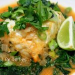Easy Thai Coconut Curry Halibut with Fresh Sauteed Spinach