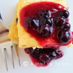 The Best Baked Cheese Blintzes with Fresh Blueberry Sauce
