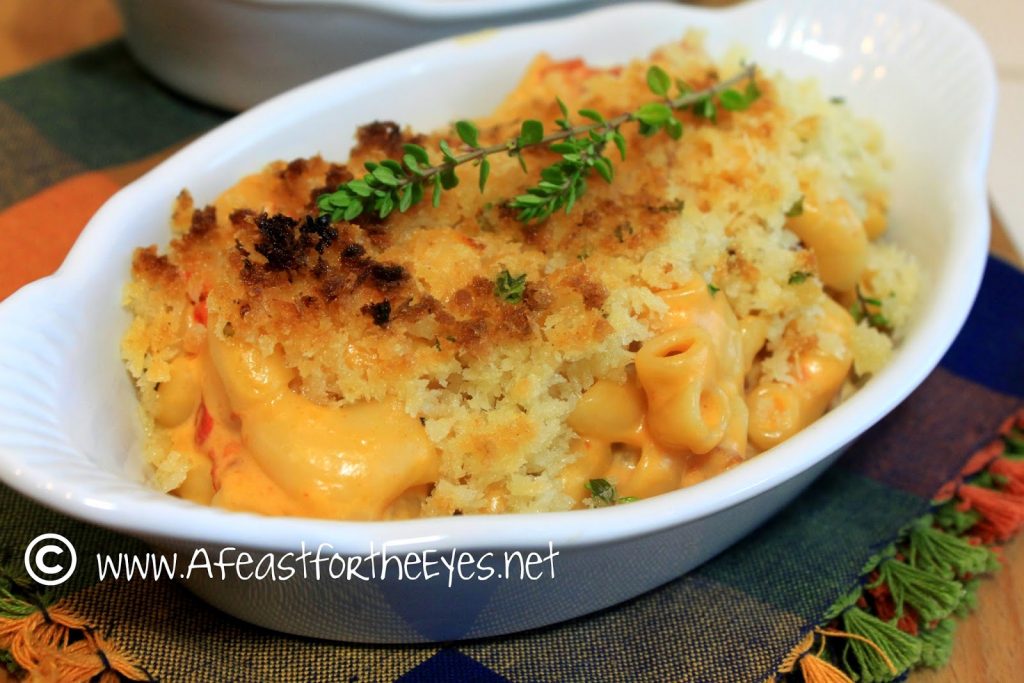 5 Minute Macaroni and Cheese with Tomatoes and a Panko Herb crust Pressure Cooker Style