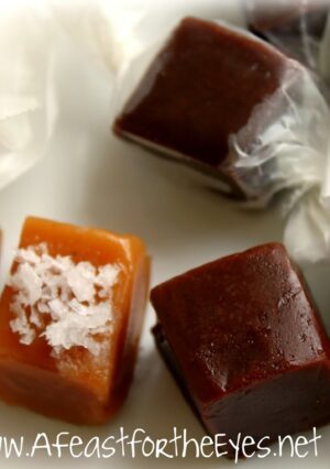 These Homemade Creamy Dark Chocolate or Salted Vanilla Bean Caramels are so easy to make! When I was a kid, my mom used to buy a bag of Kraft caramels that had both caramel and chocolate caramel flavors. I couldn’t pick a favorite, and now I can clone these at home! These are perfect as holiday gifts. I promise, you will love these!