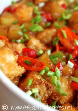 Baked Sweet and Sour Chicken This baked Sweet and Sour Chicken tastes just as good (if not better) than the deep-fried version from your local Chinese takeout. You get the crispy crust, and the sauce has the perfect balance of sweet and sour. We love this recipe!