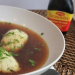 German Grießnockerlsuppe (Semolina Dumpling Soup) and a how to make a pressure cooker Dark-Roasted Chicken Broth