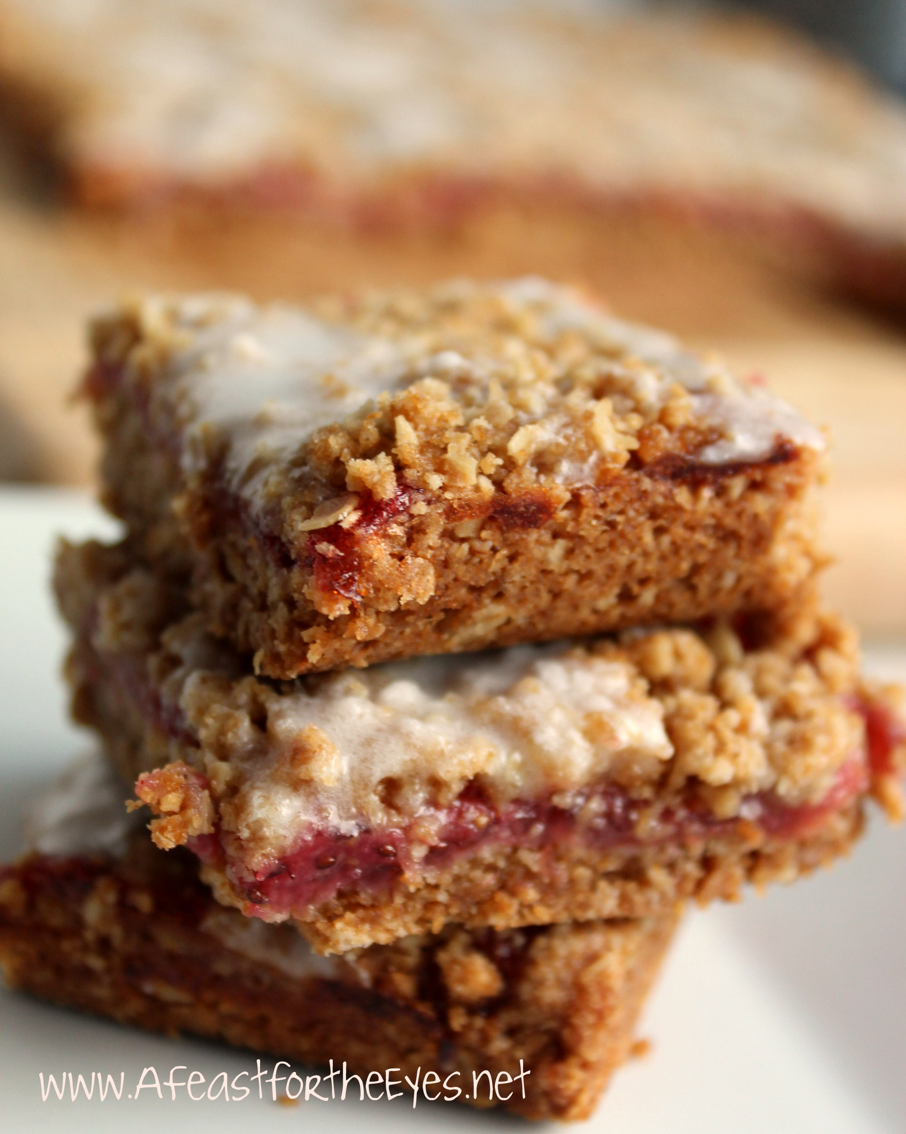 Sweet and Tart Easy Strawberry-Rhubarb Oatmeal Cookie Bars - A Feast ...