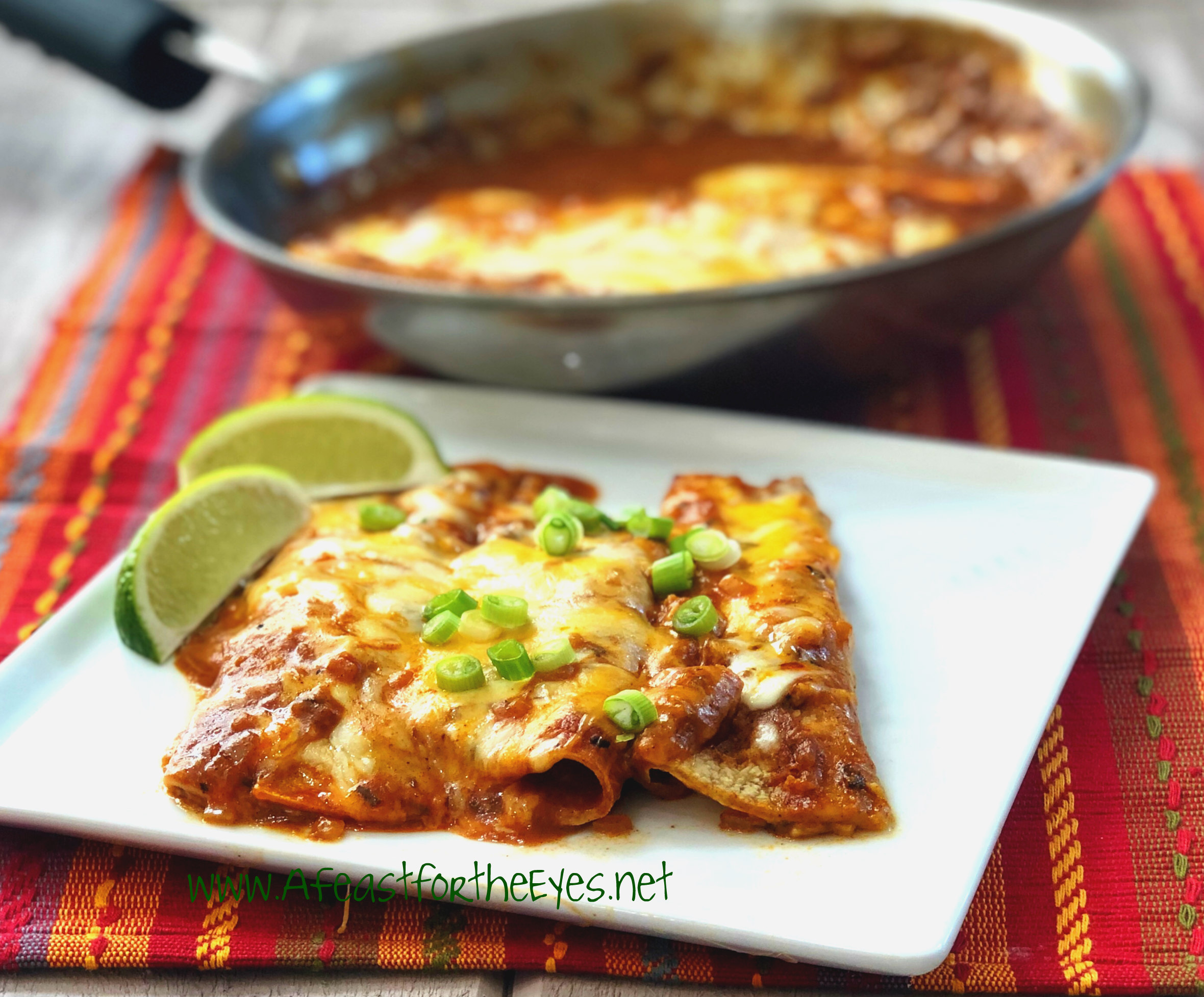 Tex Mex Cheese And Onion Enchiladas For Two A Feast For The Eyes