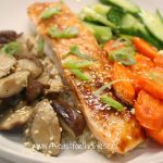 Brown Rice Bowl with Vegetables and Salmon Sheet Pan Dinner