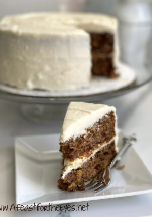 A slice of carrot cake