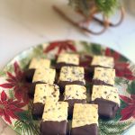 Chocolate Dipped Mini Chocolate Chip Shortbread Cookies