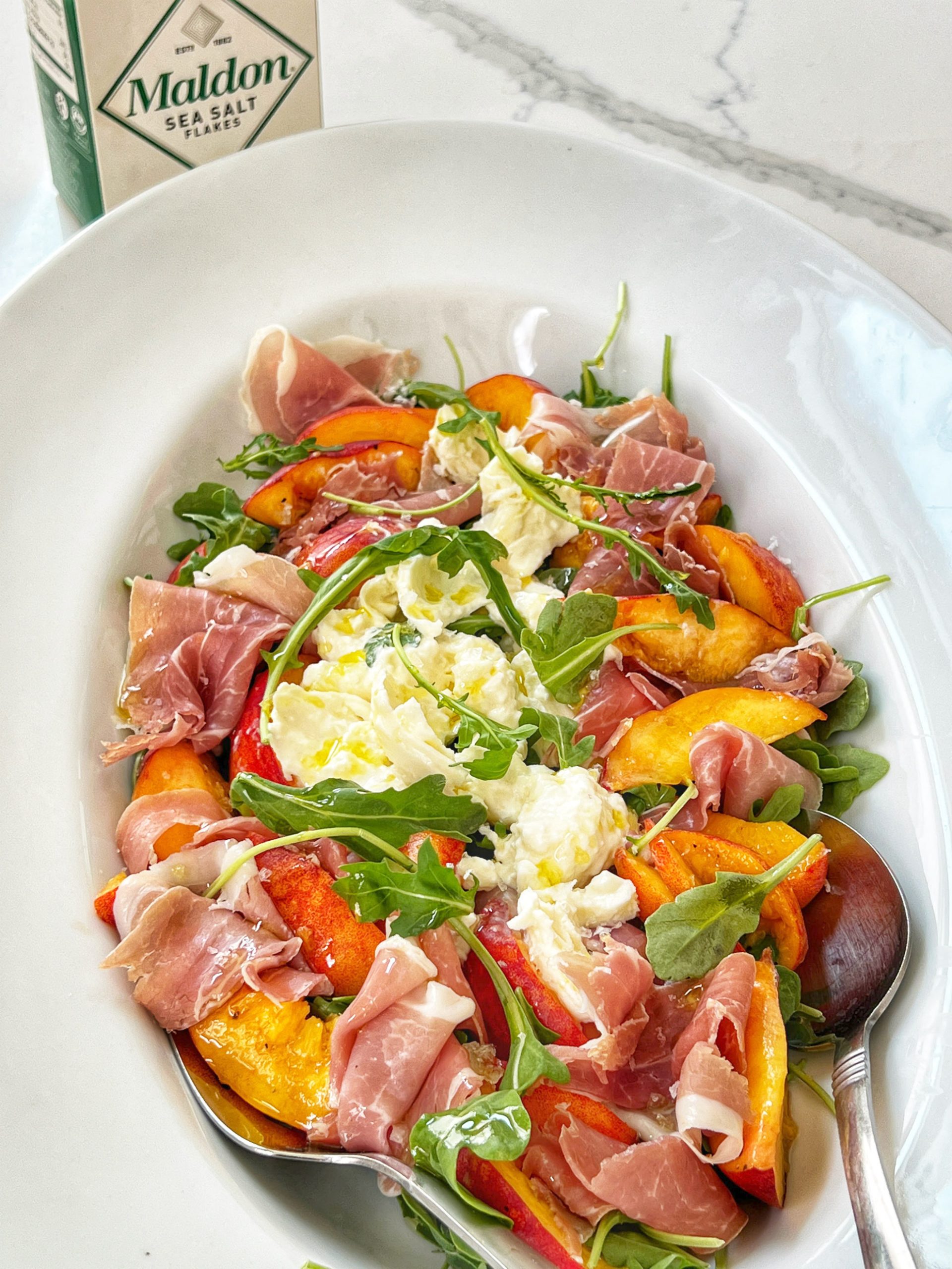 Summer Peaches with Burrata and Prosciutto A Feast For The Eyes