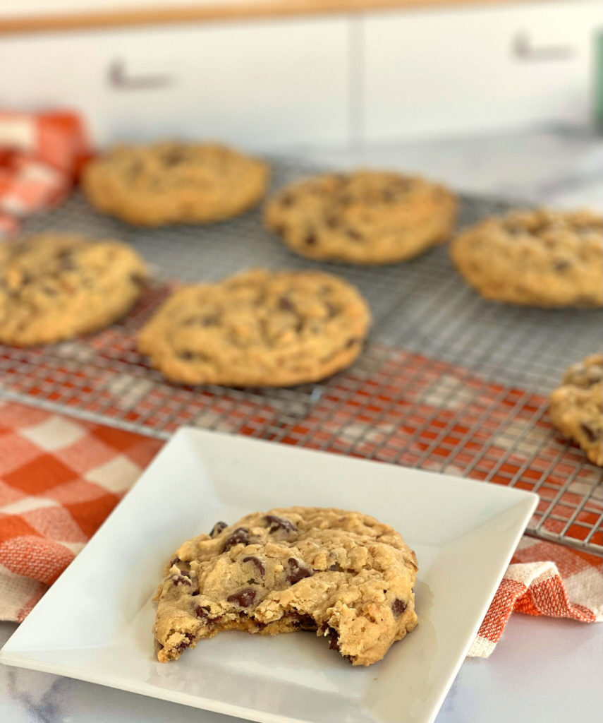 These are truly the BEST recipe clone for the DoubleTree Chocolate Chip Cookie that the DoubleTree by Hilton Hotels has been welcoming guests for 30 years, at check in. The cookies are presented warm,  packed full of gooey chocolate chips, a little bit of oats and crunchy walnuts. These cookies are one of our favorites and we look forward to them when we stay at one their hotels. I've tried a few copycat versions of this recipe, but this one is IT!