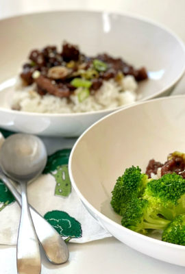 Mongolian Beef is a delicious Asian dish coated with a soy, ginger and garlic sauce. This recipe comes together faster than you can order Chinese take out. Served with rice, it's a flavorful meal that you can make at home.