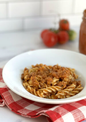 This Instant Pot Pressure Cooker Turkey Bolognese is really flavorful ragù sauce. This recipe was developed to be "oven-braised" in a Dutch oven (I'll include instructions). I decided to adapt this recipe for my Instant Pot Pressure cooker and I was delighted with the results. While ground turkey,at times, can taste a bit bland-- this sauce had plenty of Italian flavor. A key ingredient is adding milk to the sauce, and just a bit of tomato. Serve this over pasta or polenta for a delicious comforting meal.