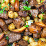 These delectable Balsamic Steak Bites with Gnocchi could be dubbed "Italian Steak and Potatoes". The steak is marinated in a balsamic vinegar comprised of soy sauce, Worcestershire, and a few other aromatics. Gnocchi is an Italian potato dumpling that you can easily find in a grocery store. (Otherwise, make your own if you have the time and skill!) Onion and mushrooms makes this a flavor packed dinner that you will love.