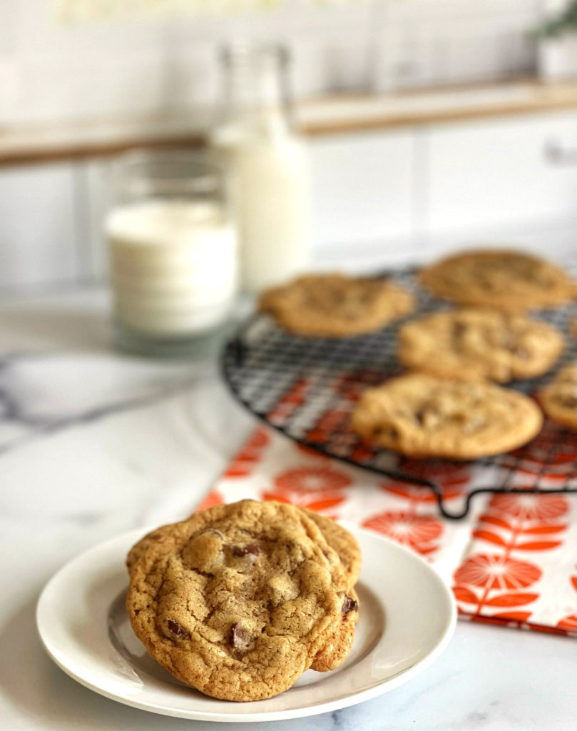 I can promise you that these are the best Chewy Chocolate Chip Cookies! As an "empty nester" household, learning how to scale down recipes can be a challenge. Especially, when it comes to baked goods. The last thing we need are dozens of cookies tempting us! This Chewy Chocolate Chip Cookie recipe for two is the perfect antidote to that dilemma.  This recipe yields 12 cookies delightful and delicious cookies. 