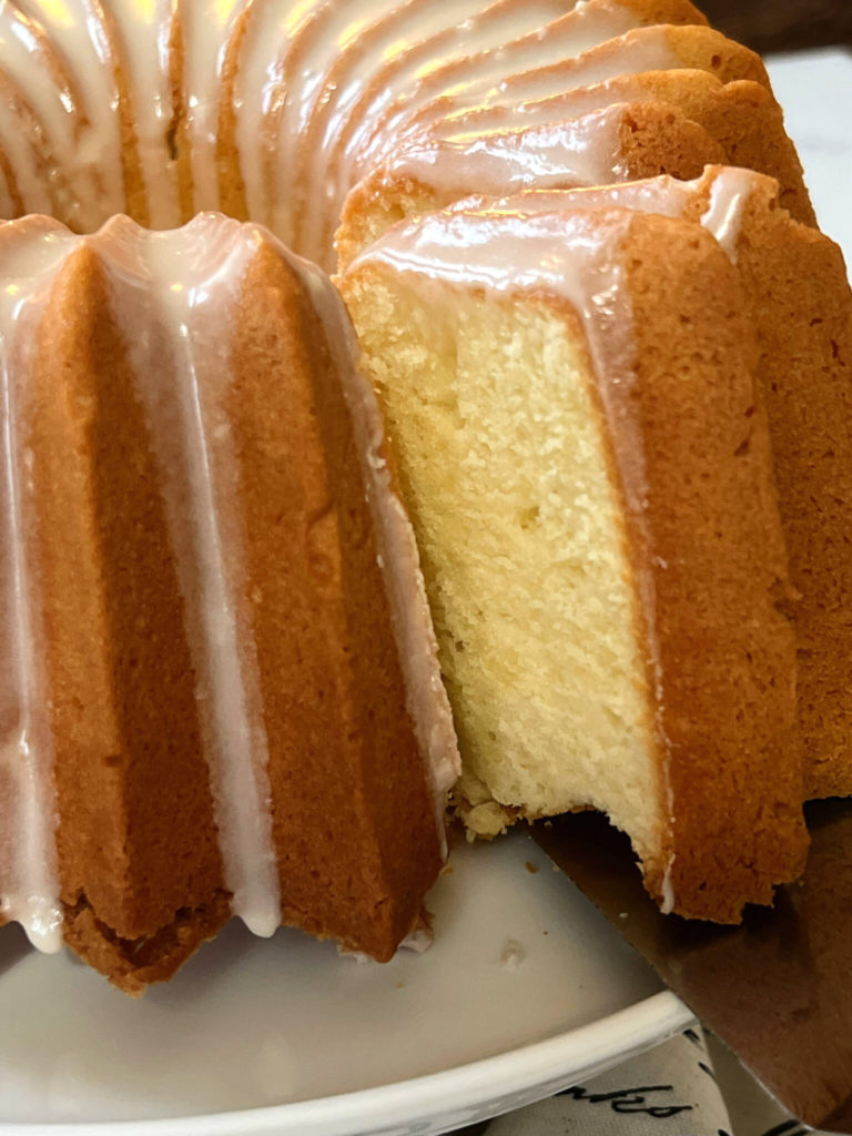 There's a reason that I call this the Best Cream Cheese Pound Cake recipe. Cake Flour is the not-so-secret ingredient, rather than using all-purpose flour. The texture and moistness of this cake ticks off all the boxes for a perfect pound cake.    

