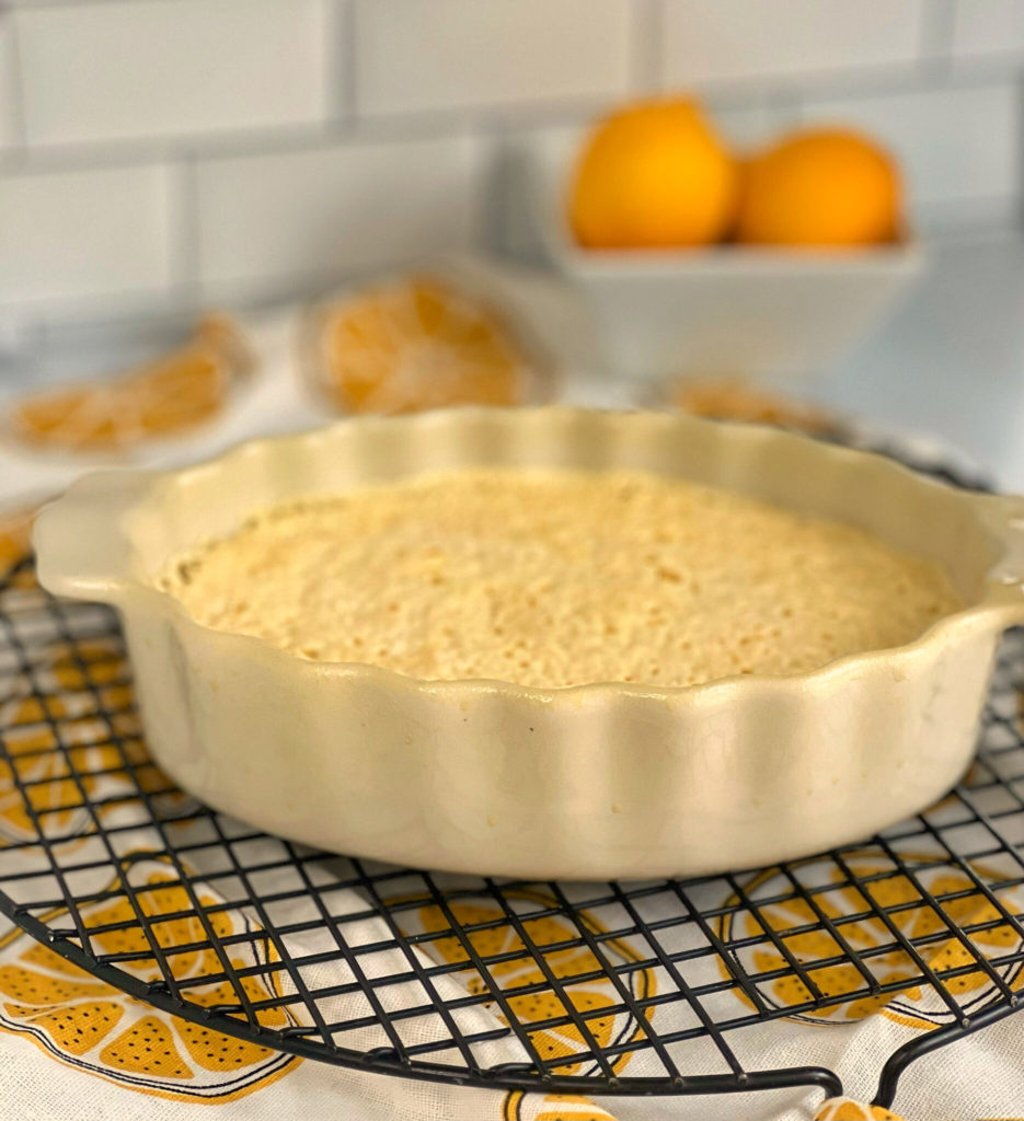 Classic Lemon Pudding Cake is a "magical" recipe. This dessert is a combination of a lemon custard-pudding and an airy and light cake layer on top. All of the ingredients are blended together, and while it bakes the recipe divides itself into two layers. It's like magic! This dessert is what lemon lovers dream of. 