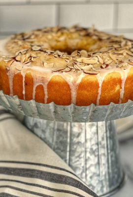 This Almond Pound Cake is winner of a recipe in our home. The almond glaze really brings home the the almond/marzipan flavor in this dense, but moist, cake. This cake is an almond lover's dream!