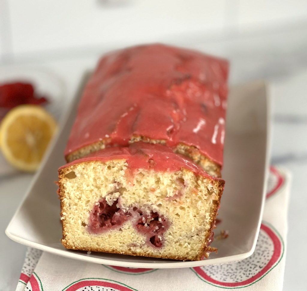 This Lemon Raspberry Loaf Cake is bursting with lemon flavor, and a slight tartness from fresh raspberries. The sour cream, in the batter, adds extra moisture. The luscious Pink Raspberry Glaze is the crowning glory!