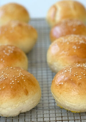 Brioche Bread is made with butter and eggs, to add a rich and tender crumb. This recipe is super easy and makes perfect Brioche Hamburger Buns in One Hour! Yes, that's true!