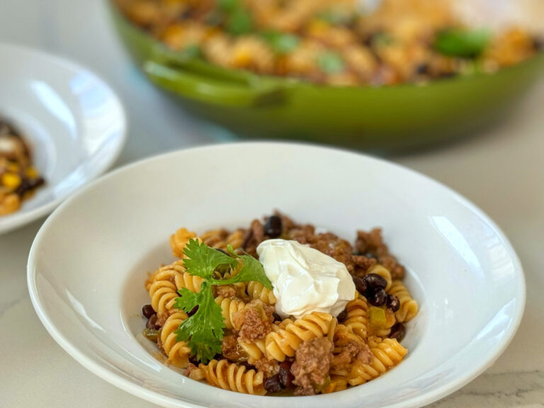 One Pot Cheesy Taco Pasta
